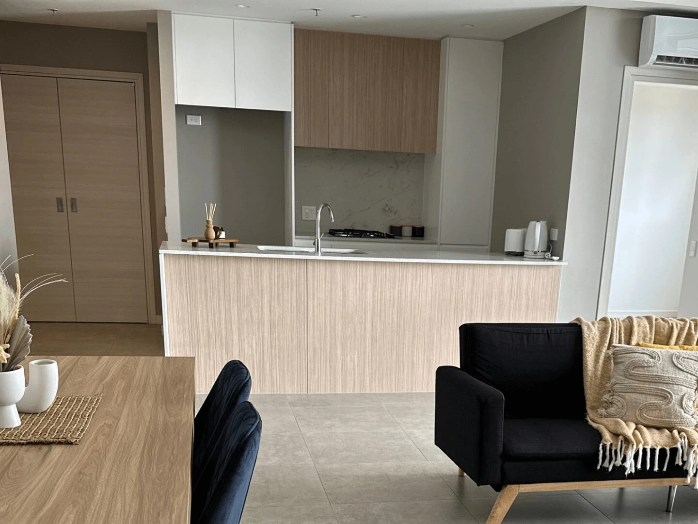 The kitchen of an apartment at Charles Street