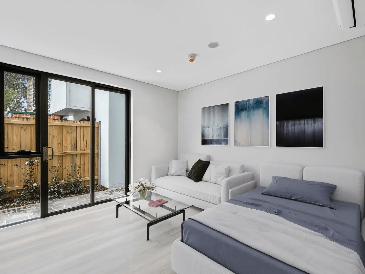 a ground floor studio at Erskineville with sliding doors onto a private courtyard
