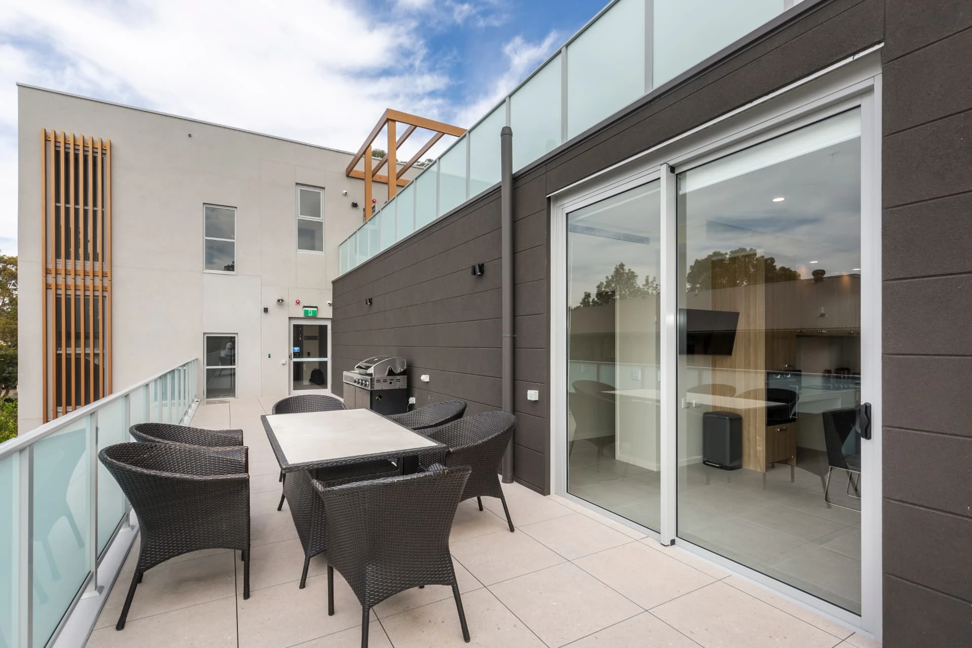 The shared terrace at our Merrylands village.