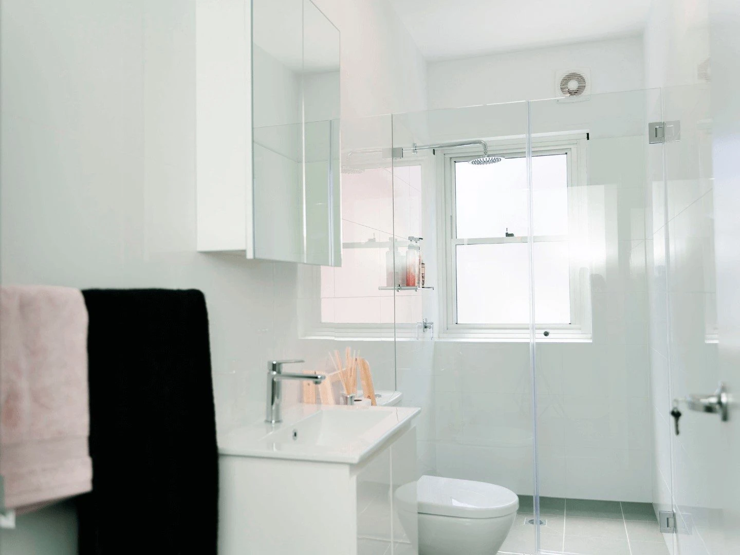 an accessible bathroom with a level entry shower at Randwick
